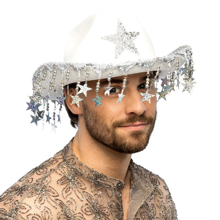 Stargazing White Cowboy Hat