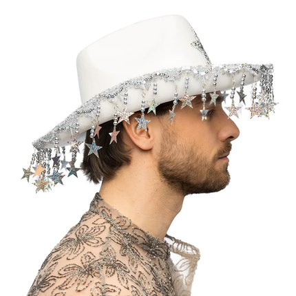 Stargazing White Cowboy Hat
