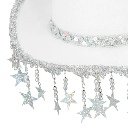 Stargazing White Cowboy Hat