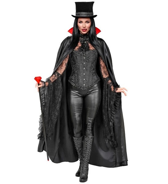 Vampire Cape, Black and Red, 1.4 m