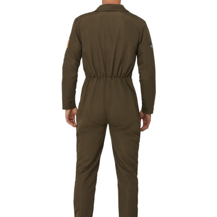 Top Gun Jumpsuit, Green, Men's, Pilot Maverick