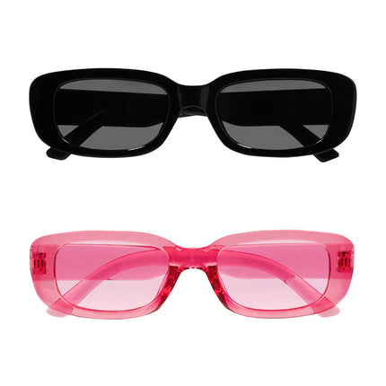 Set of 2 Techno Party Glasses (Black and Pink)
