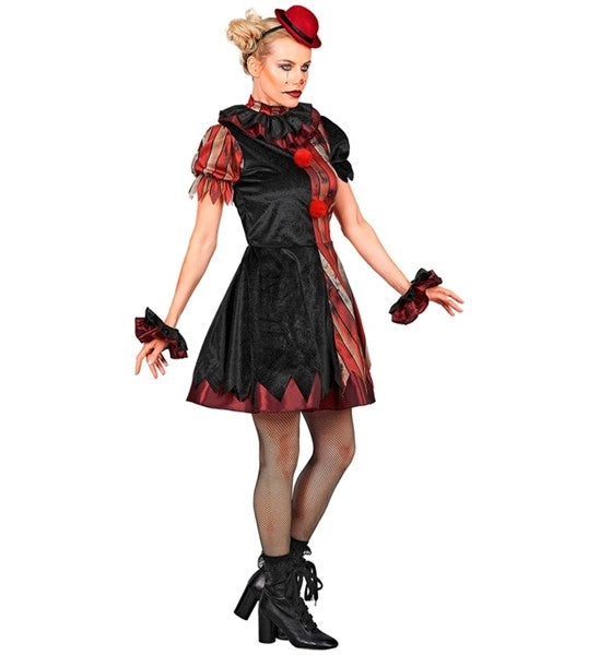 Wicked Clown Dress, Red and Black, Women's