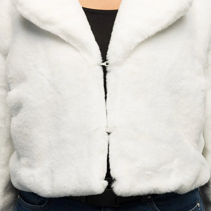 Fluffy Rave Jacket, White (M/L)