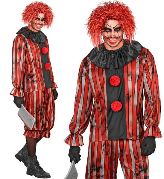 Red and Black Wicked Clown Costume for Men