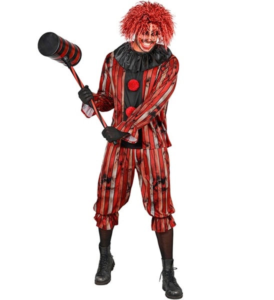 Red and Black Wicked Clown Costume for Men