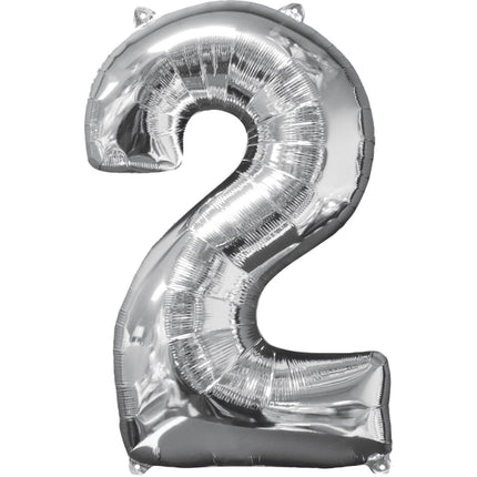 2 Year Figure Balloon Silver Empty 66cm
