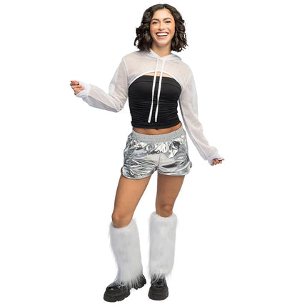 White Plush Leg Warmers