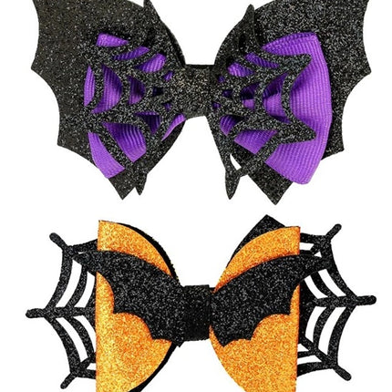 HAIR CLIP: BAT / SPIDER WEB, CHILDREN'S ASSORTED SET