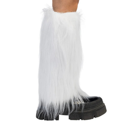 White Plush Leg Warmers