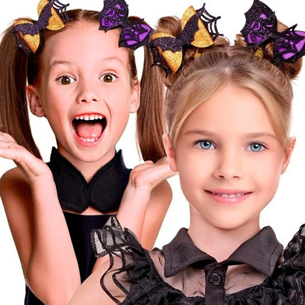 HAIR CLIP: BAT / SPIDER WEB, CHILDREN'S ASSORTED SET