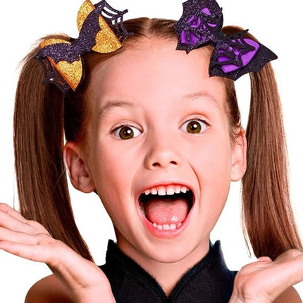 HAIR CLIP: BAT / SPIDER WEB, CHILDREN'S ASSORTED SET