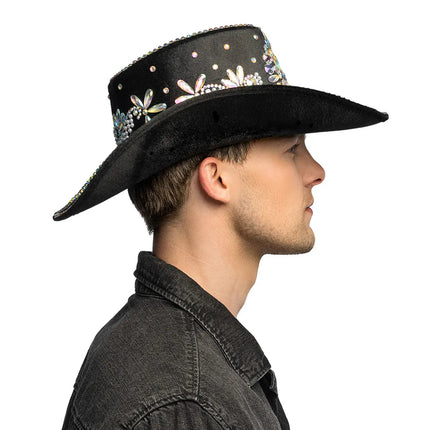 Crystal Black Cowboy Hat