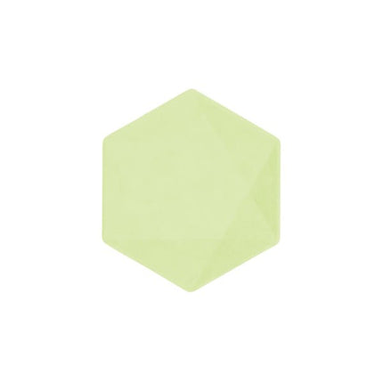 6 borden zeshoekig 15,8 x 13,7cm groen van Riethmueller koop je bij Partywinkel
