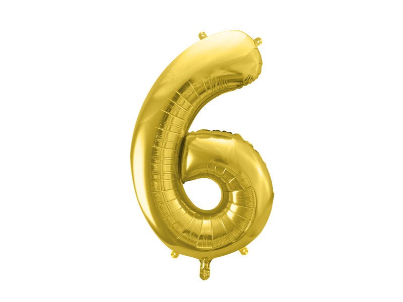 6 Jaar Cijfer Ballon Goud Leeg 72cm van Partydeco koop je bij Partywinkel