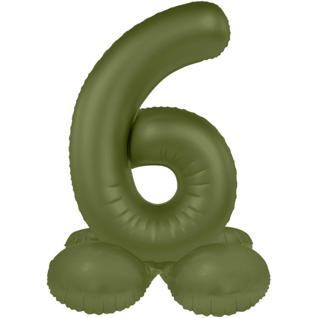 6 Jaar Cijfer Ballon Groen Mat 72cm van Folat koop je bij Partywinkel