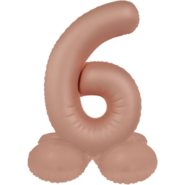6 Jaar Cijfer Ballon Rose Goud Mat 72cm van Folat koop je bij Partywinkel