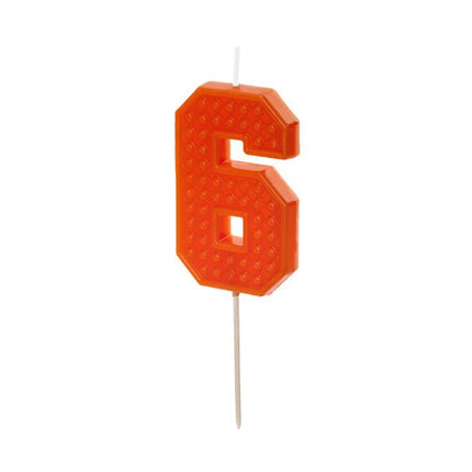 6 Jaar Kaars Rood 6cm van Partydeco koop je bij Partywinkel