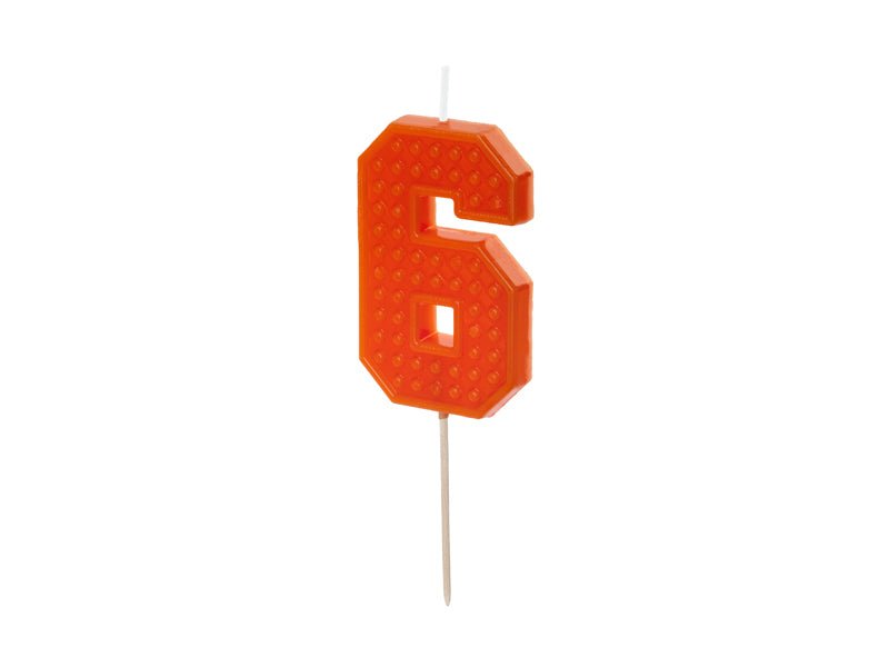 6 Jaar Kaars Rood 6cm van Partydeco koop je bij Partywinkel