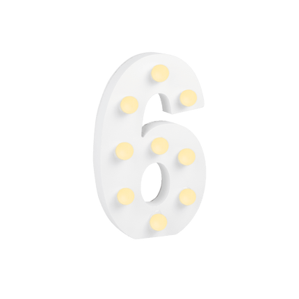 6 Licht Cijfer 16,5cm van Paper Dreams koop je bij Partywinkel