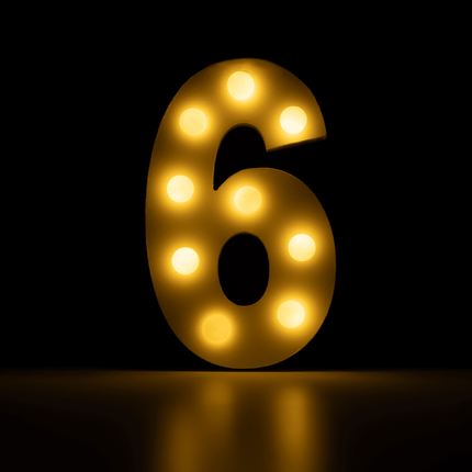 6 Licht Cijfer 16,5cm van Paper Dreams koop je bij Partywinkel