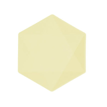 6 zeshoekige borden, 20,8 x 18,1 cm, geel van Riethmueller koop je bij Partywinkel
