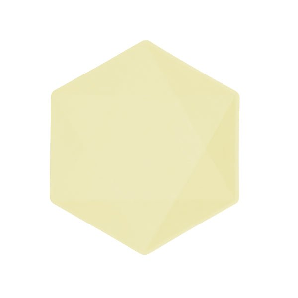 6 zeshoekige borden, 20,8 x 18,1 cm, geel van Riethmueller koop je bij Partywinkel