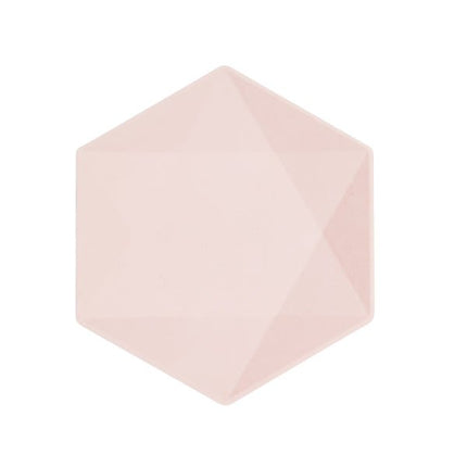 6 zeshoekige borden Vert Decor, 20,8 x 18,1 cm, roze van Riethmueller koop je bij Partywinkel