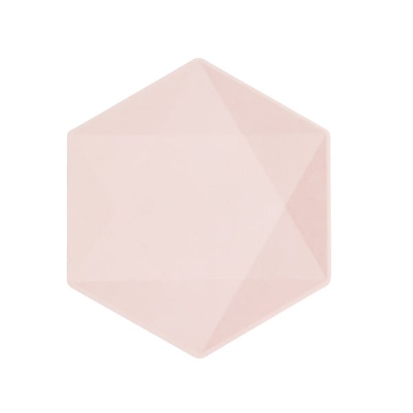 6 zeshoekige borden Vert Decor, 20,8 x 18,1 cm, roze van Riethmueller koop je bij Partywinkel