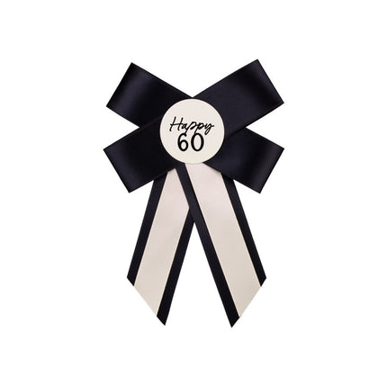 60 Jaar Button Strik 17cm van Partydeco koop je bij Partywinkel