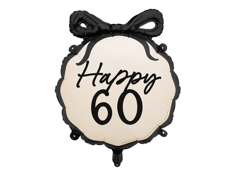 60 Jaar Helium Ballon Zwart Wit 53cm van Partydeco koop je bij Partywinkel
