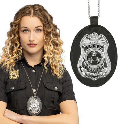 "Super Police" Badge Necklace