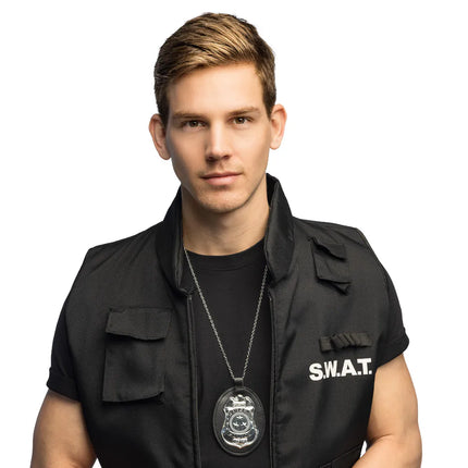 "Super Police" Badge Necklace