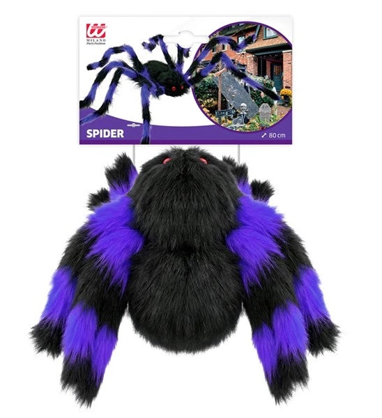 Black and Purple Hairy Spider with Flexible Legs