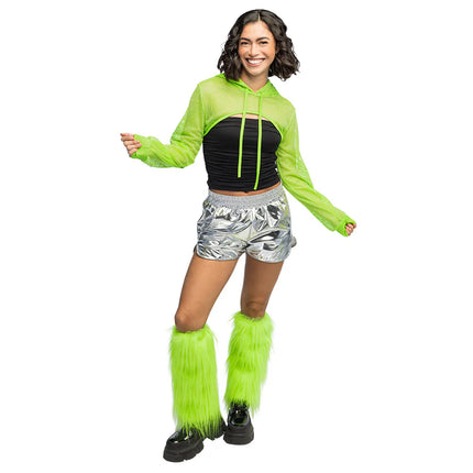 Neon Green Plush Leg Warmers