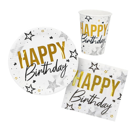 "Happy Birthday" Tableware Set (6 plates, 6 cups, 12 napkins)