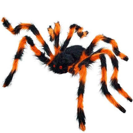 SPIDER WITH FLEXIBLE, HAIRY LEGS, BLACK/ORANGE, 80 CM
