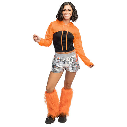 Pair of Rave Neon Orange UV Leg Warmers