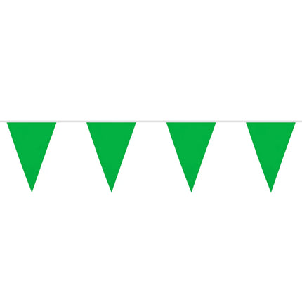 Green polyester flag garland (26 x 18 cm) (6 m)