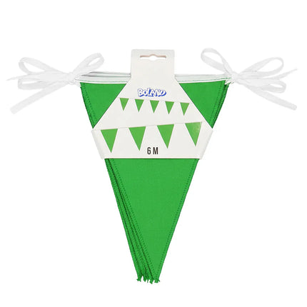 Green polyester flag garland (26 x 18 cm) (6 m)