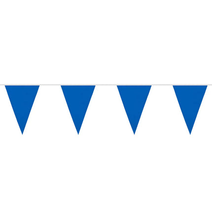 Blue polyester flag garland (26 x 18 cm) (6 m)