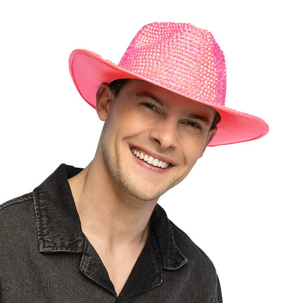 Aurora Neon Pink UV Cowboy Hat