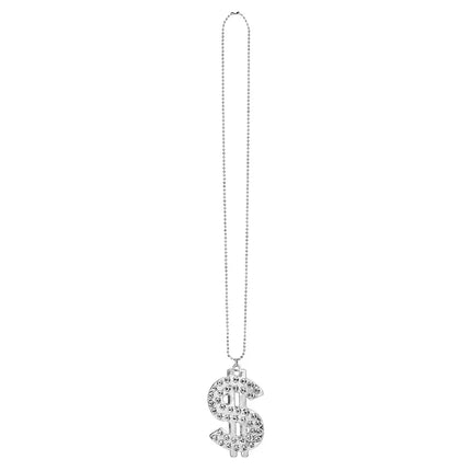 Bling Dollar Silver Necklace