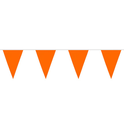 Orange polyester flag garland (26 x 18 cm) (6 m)