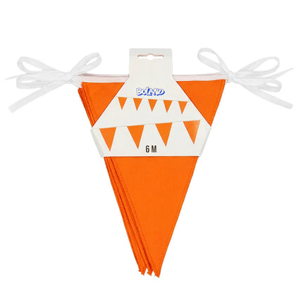 Orange polyester flag garland (26 x 18 cm) (6 m)