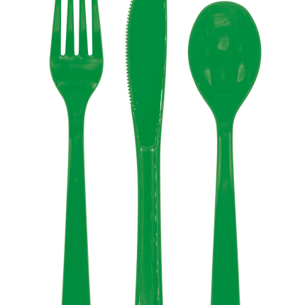 Green Reusable Cutlery Set, 18-Piece