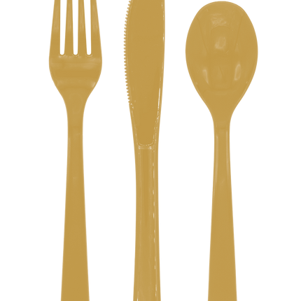 Reusable 18-Piece Gold Cutlery Set