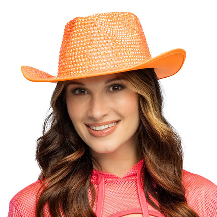 Aurora Neon Orange UV Cowboy Hat
