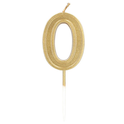 Elegant '0' Gold Candle on a Stick (3 x 4.2 x 0.7 cm)