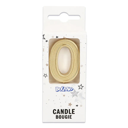 Elegant '0' Gold Candle on a Stick (3 x 4.2 x 0.7 cm)